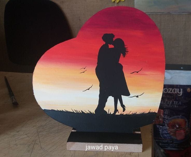 Мастер-класс по живописи Валентинка на холсте