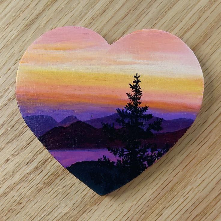 Мастер-класс по живописи Валентинка на холсте