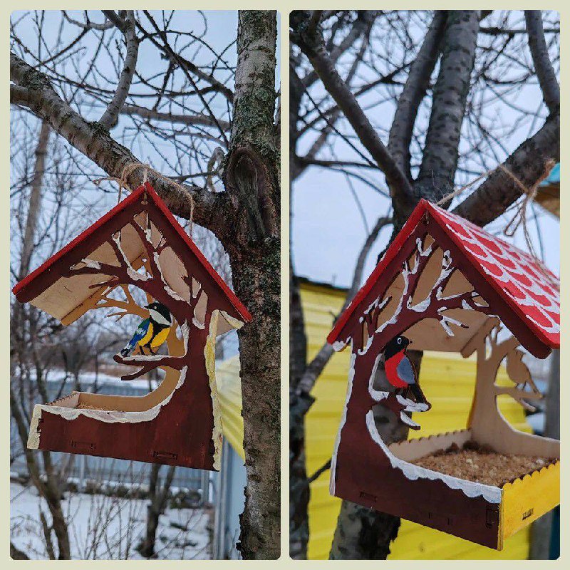 Мастер-класс Екатерины Шкель по росписи кормушки для птиц