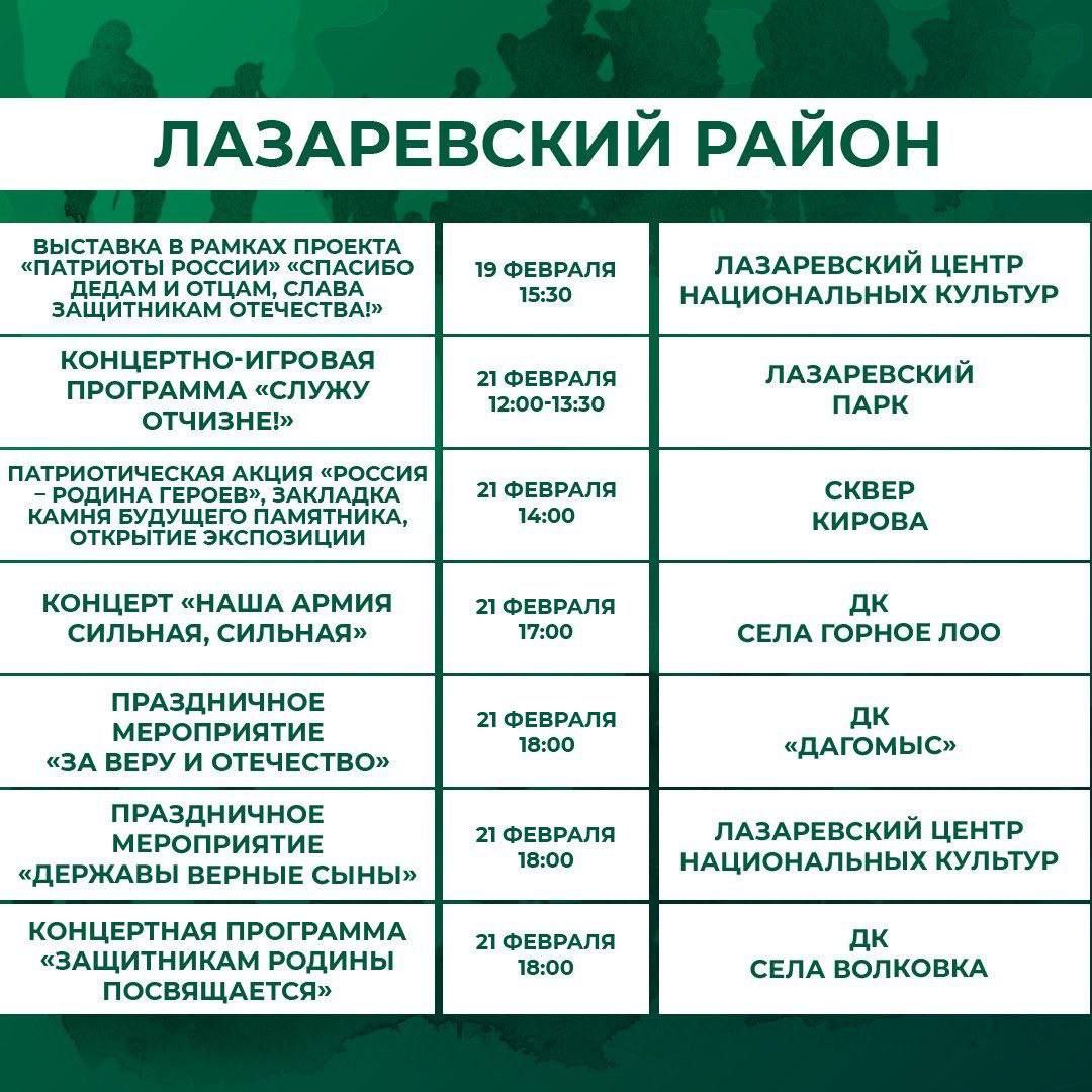 Концерты ко Дню защитника Отечества