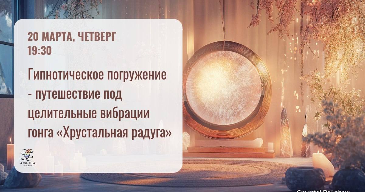Гипнотическое погружение - путешествие под целительные вибрации гонга «Хрустальная радуга»