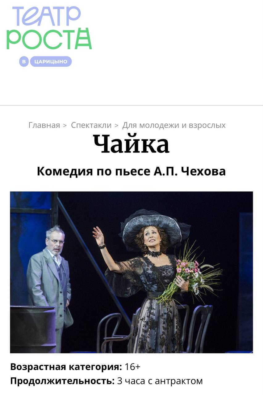 Спектакли Ежик в тумане, Чайка, Сон в летнюю ночь, Сказки на всякий случай, Бесприданница