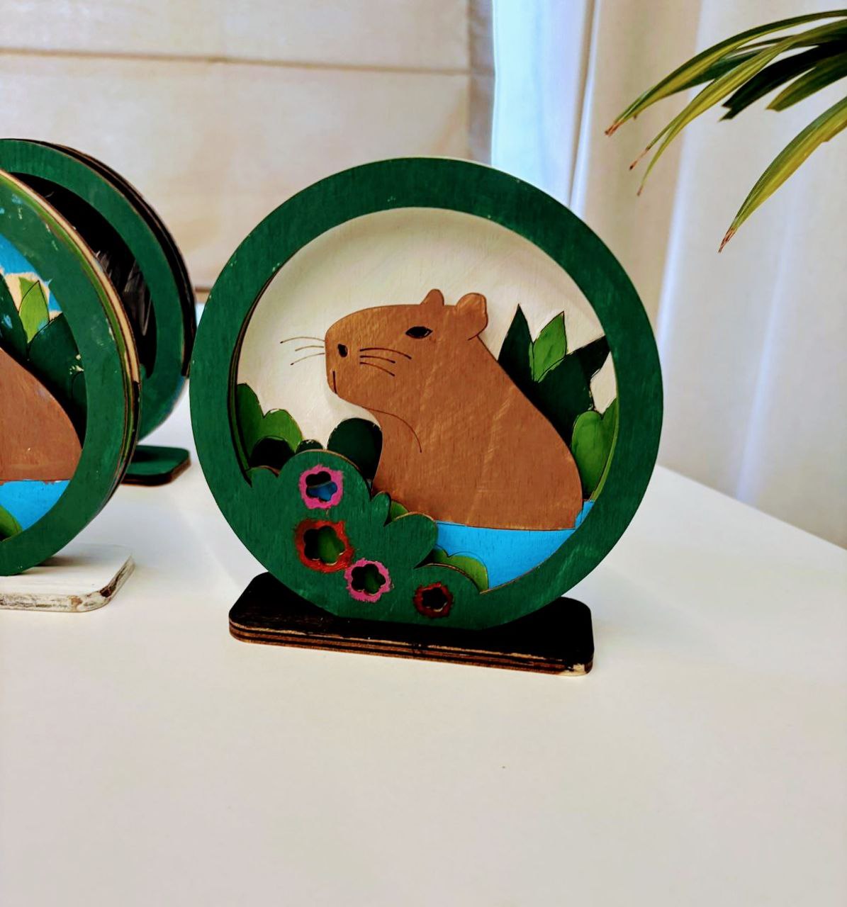 Деревянная многослойная раскраска для детей "Капибара"