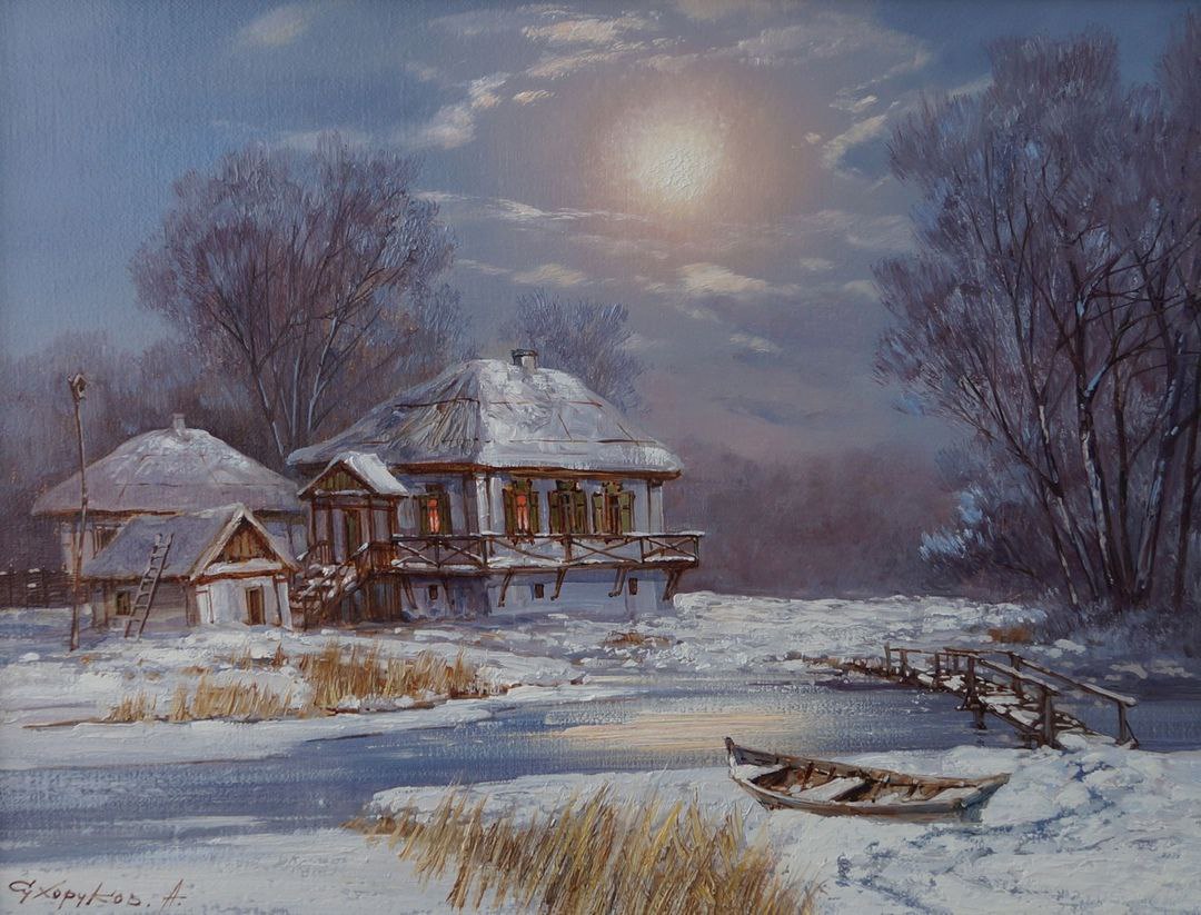 Творческое занятие «Зимний пейзаж»