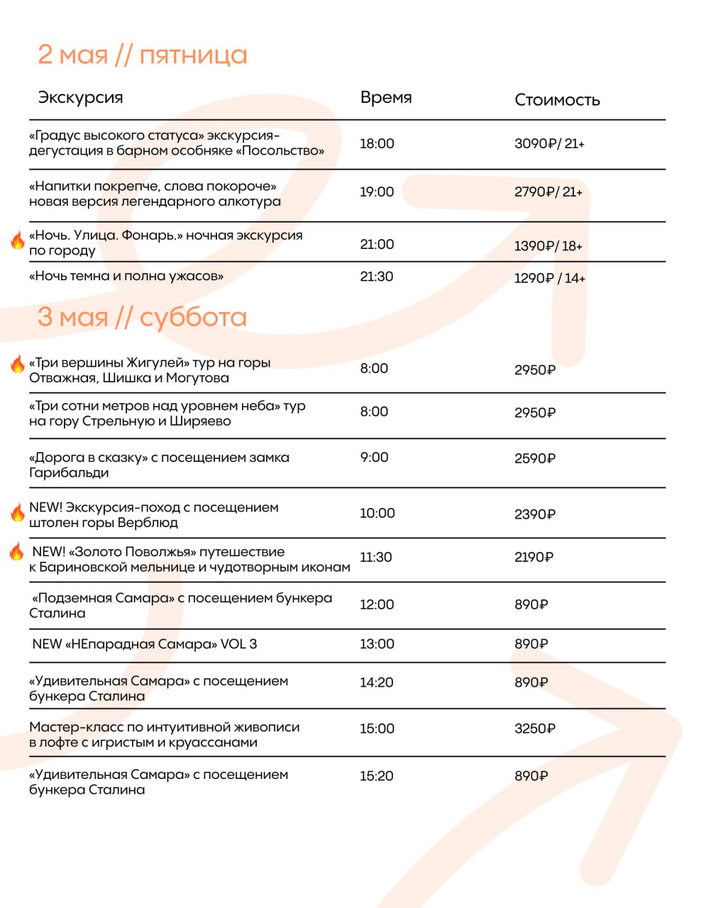 Расписание на май