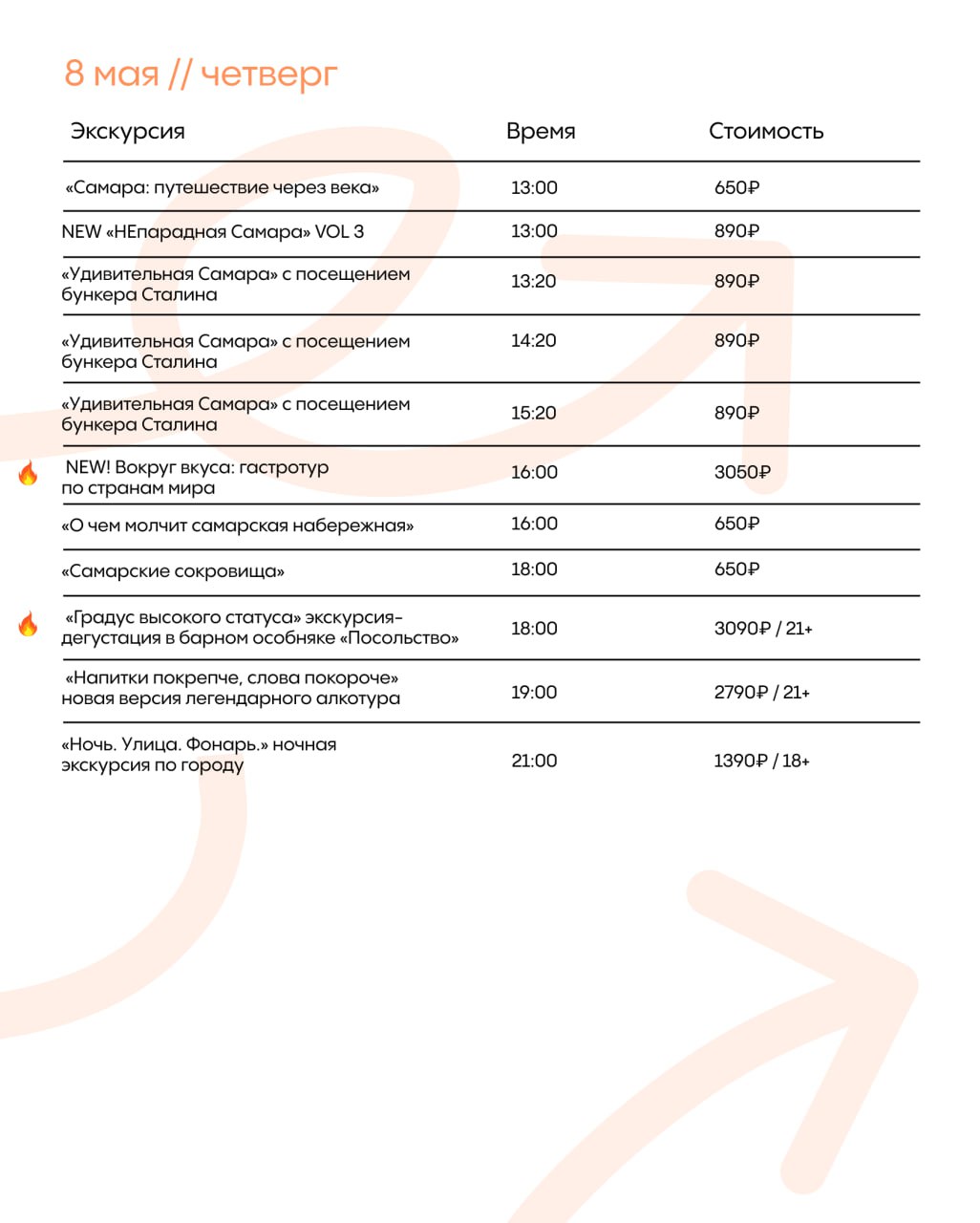 Расписание на май