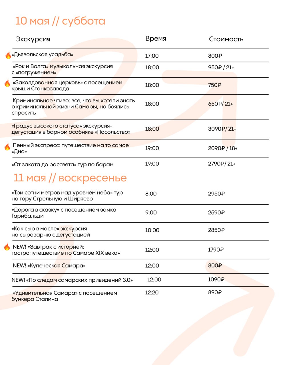 Расписание на май