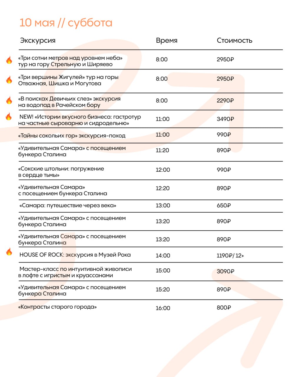 Расписание на май