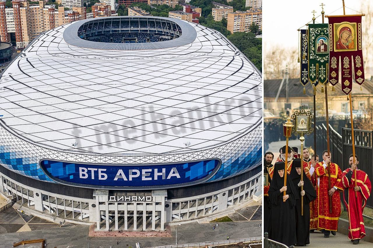 Крестный ход вокруг стадиона «Динамо» для снятия проклятия клуба