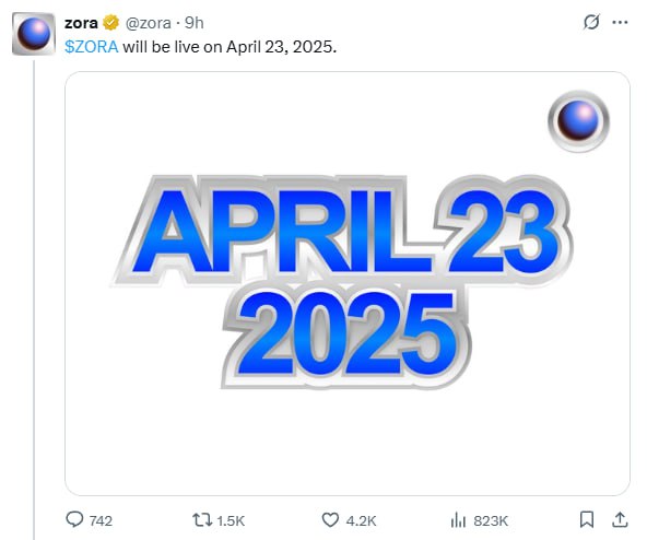 TGE #ZORA 23 апреля