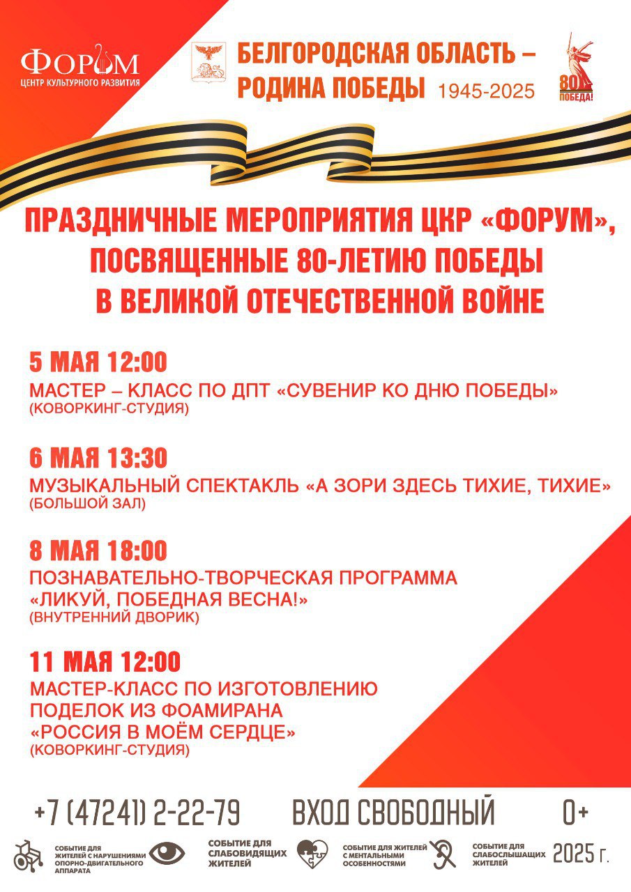 Праздничные мероприятия в ЦКР "Форум" в честь 80-летия Победы в Великой Отечественной войне