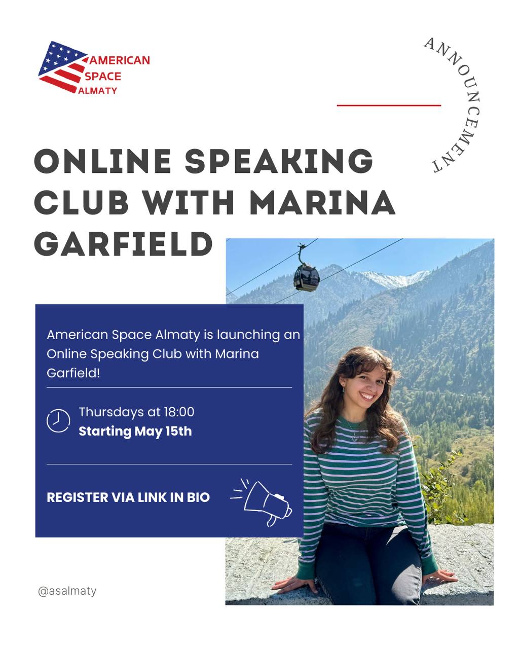 Online Speaking Club hosted by Marina Garfield