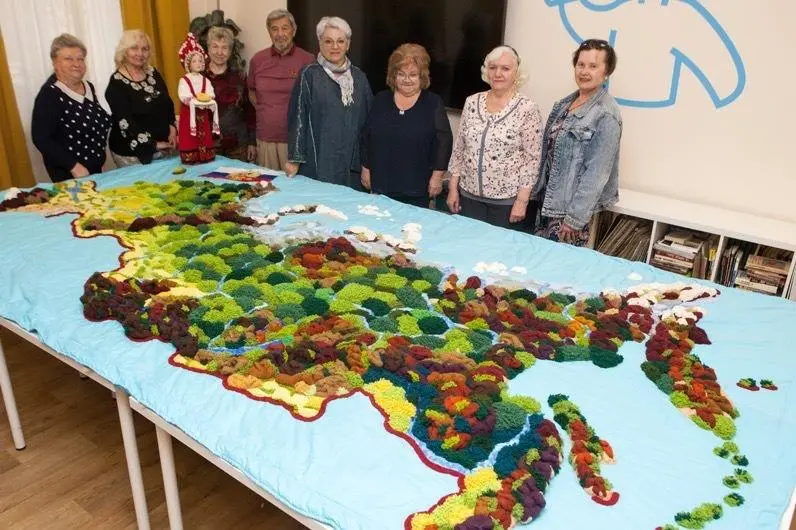 Первая 3D вязаная карта России в Тамбове