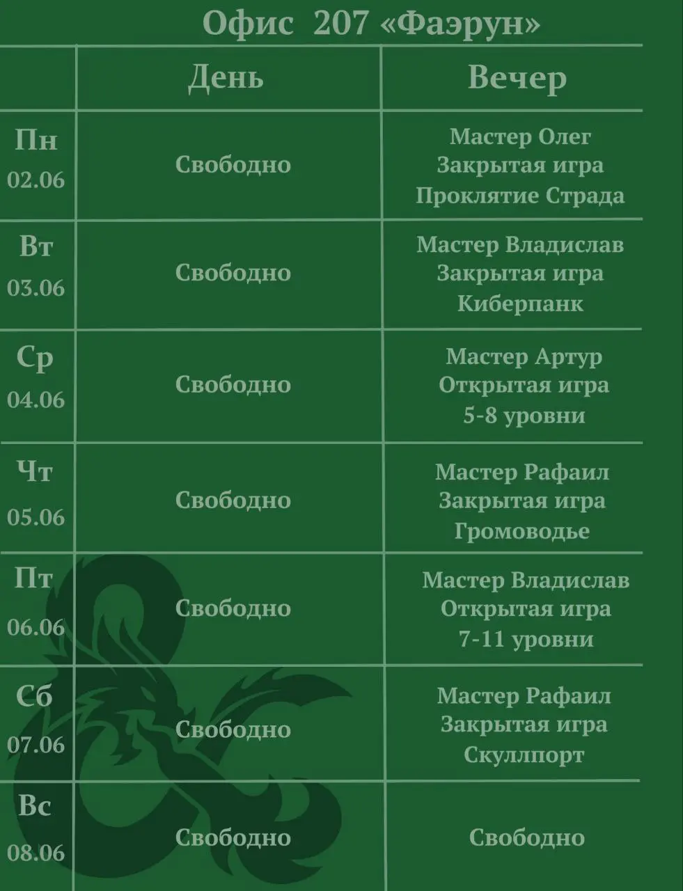 Неделя игр и активностей клуба OnlyDice