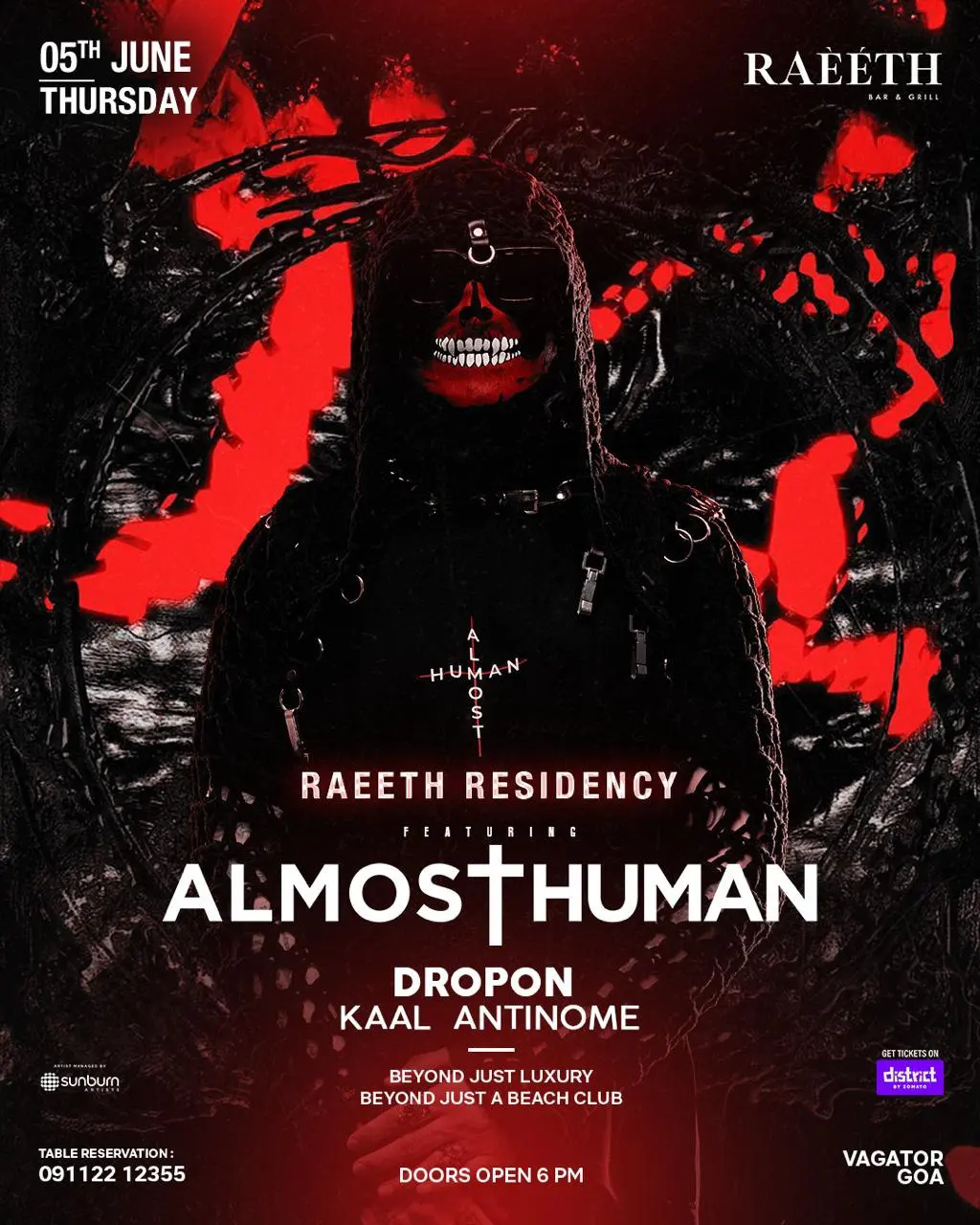 RAEETH Residencia Techno Party in Vagator, Goa