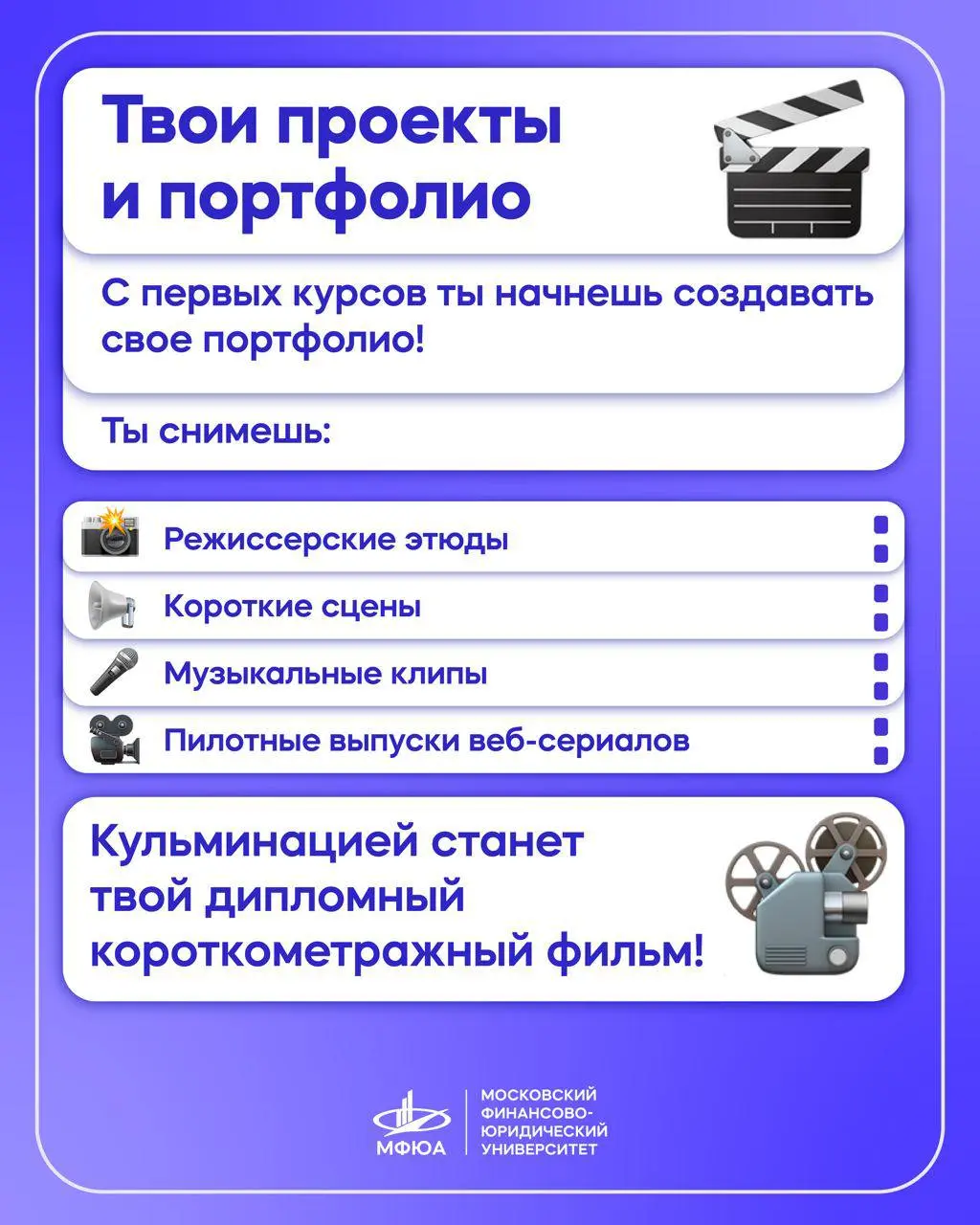 Мастер-класс по съемкам и поступление в Колледж телевидения и кино МФЮА