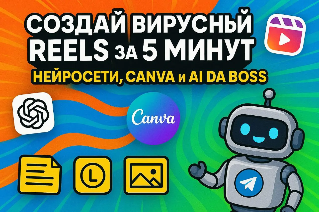 Онлайн мастер класс «Создай Reels за 5 минут: нейросети, Canva и AI da Boss в деле!»
