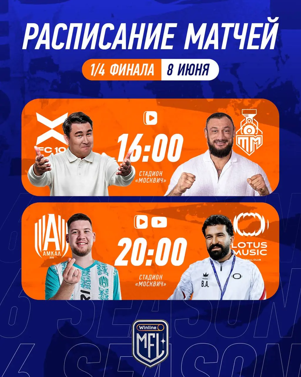 1/4 финала Winline Media Football League