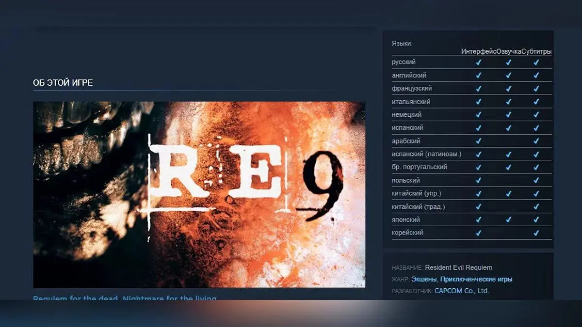 Resident Evil: Requiem - Russian Localization