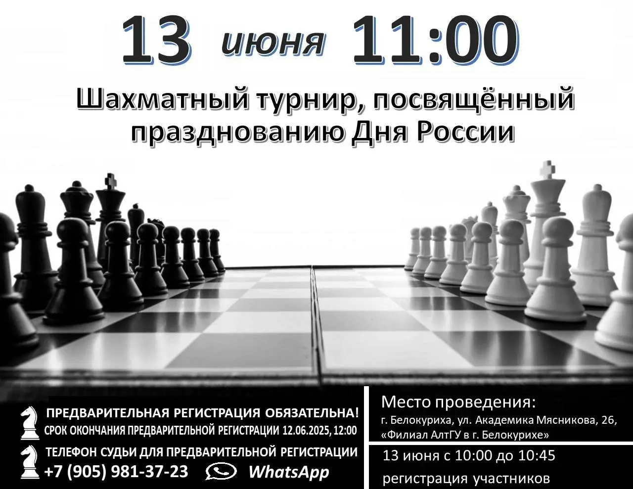 Шахматный турнир, посвящённый празднованию Дня России