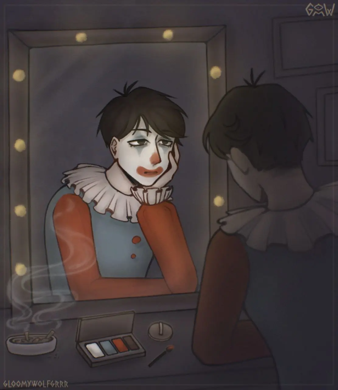 Печальный клоун смешит кого-то