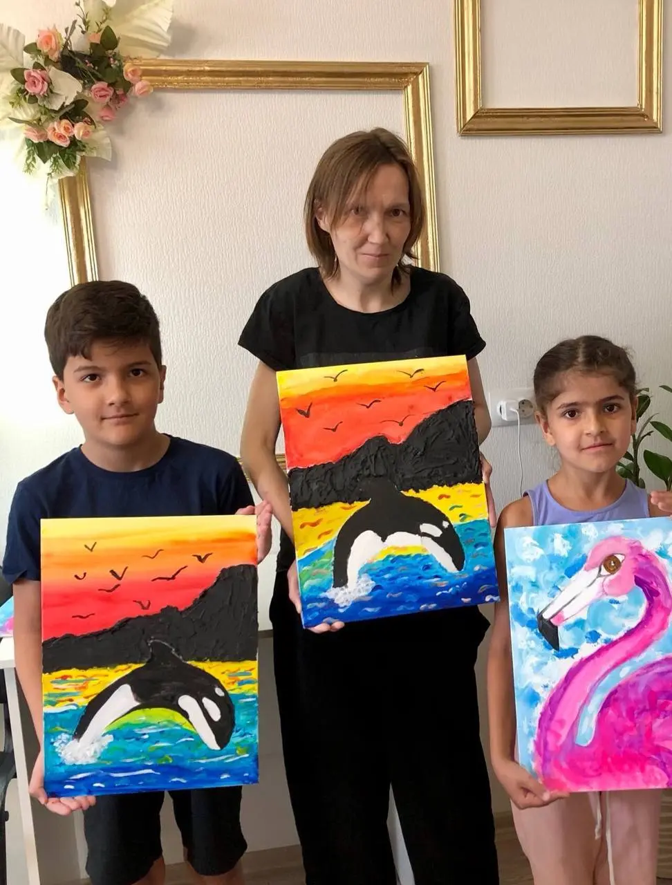 Картина на холсте: Море 🌊- касатка 🐋 - горы из текстурной пасты ⛰️