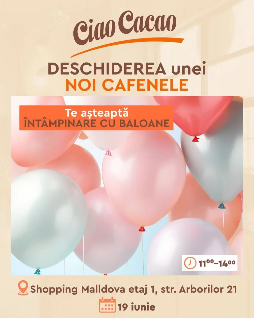 Открытие новой локации Ciao Cacao Cafe в Shopping MallDova