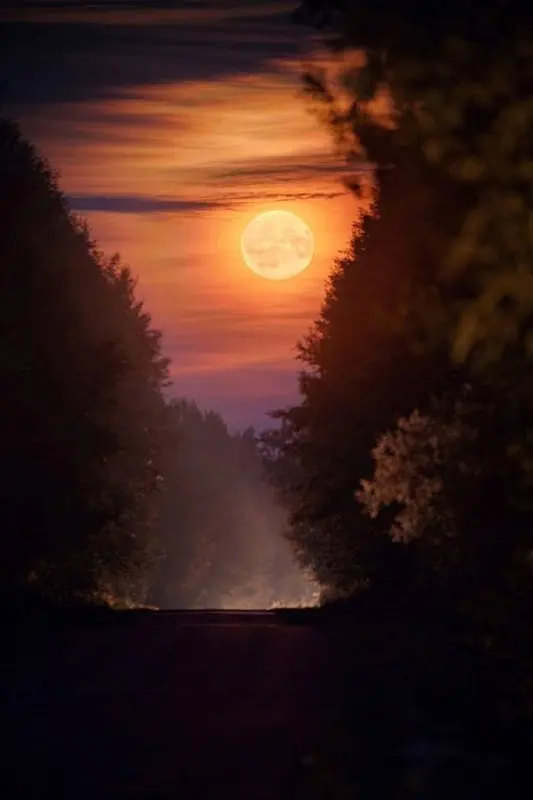 Клубничное полнолуние над Нижегородской областью