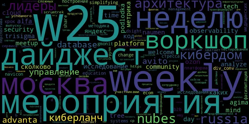weekly мероприятия Дайджест на неделю #w25 16.06- 22.06