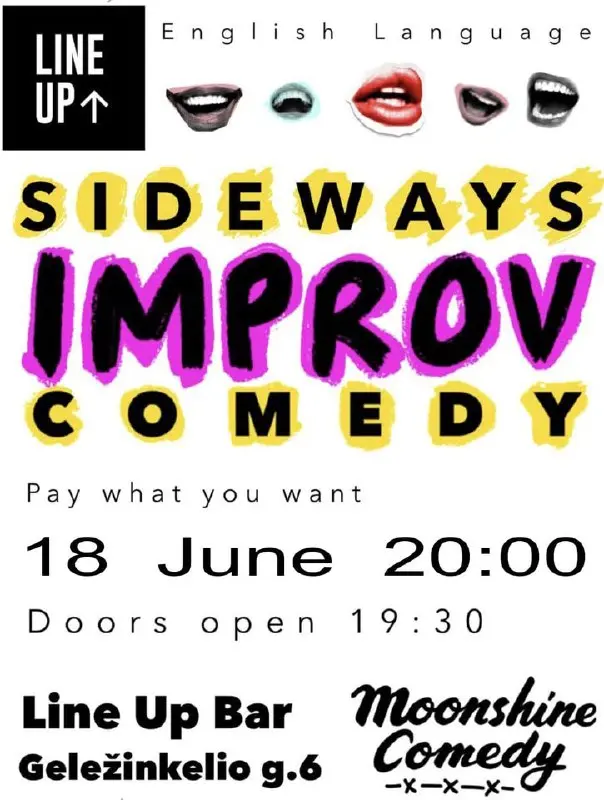 Вечер импровизационной и стендап-комедии от Sideways Improv Comedy Group