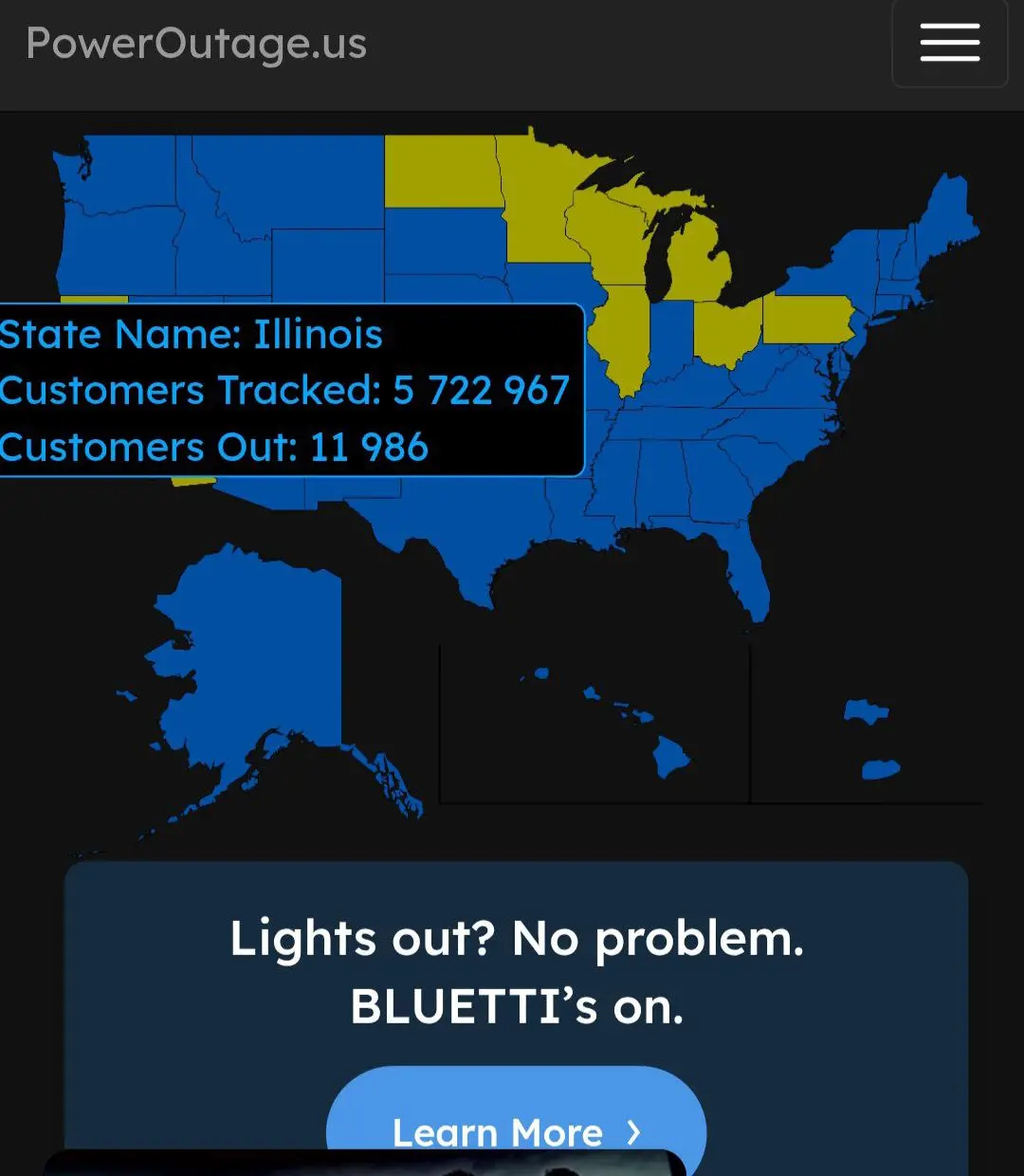 Проблемы с электроснабжением в США
