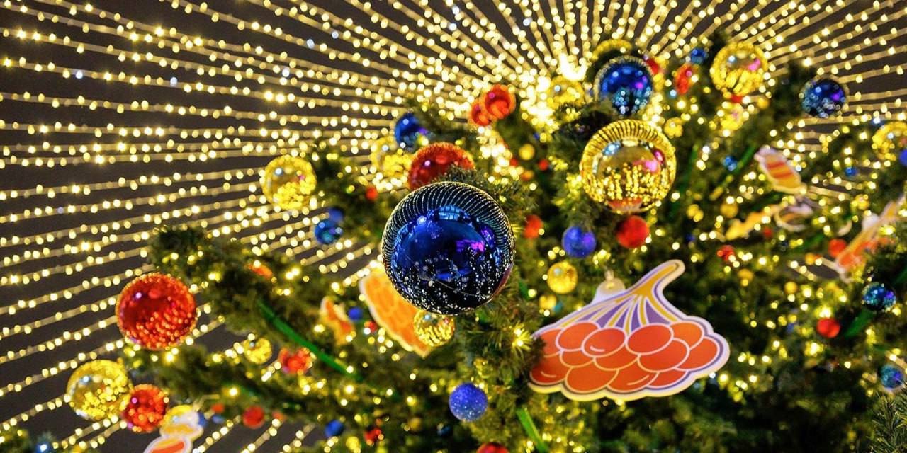 Праздничные огни на елках