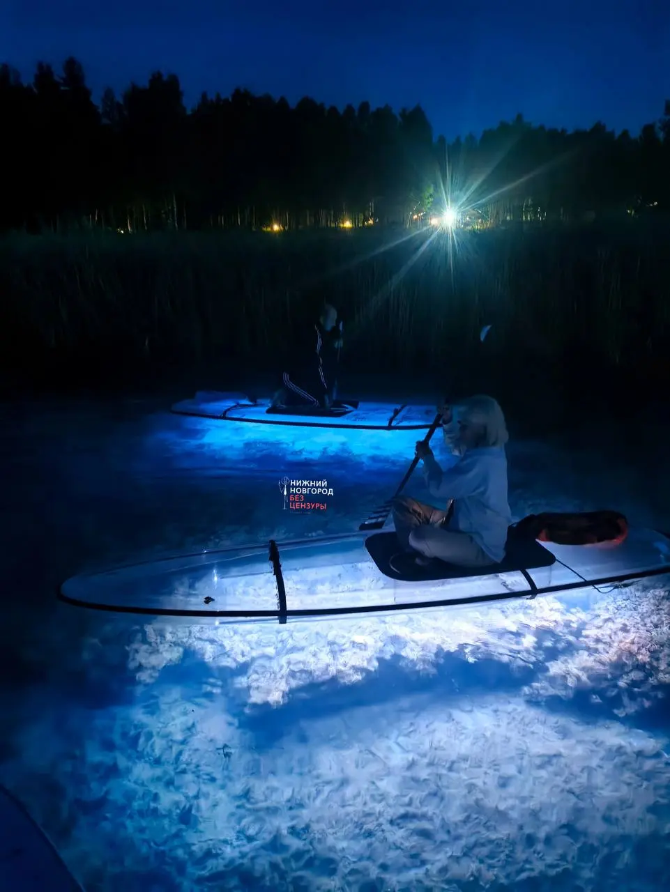 ночная прогулка на сапах на озере Ключик