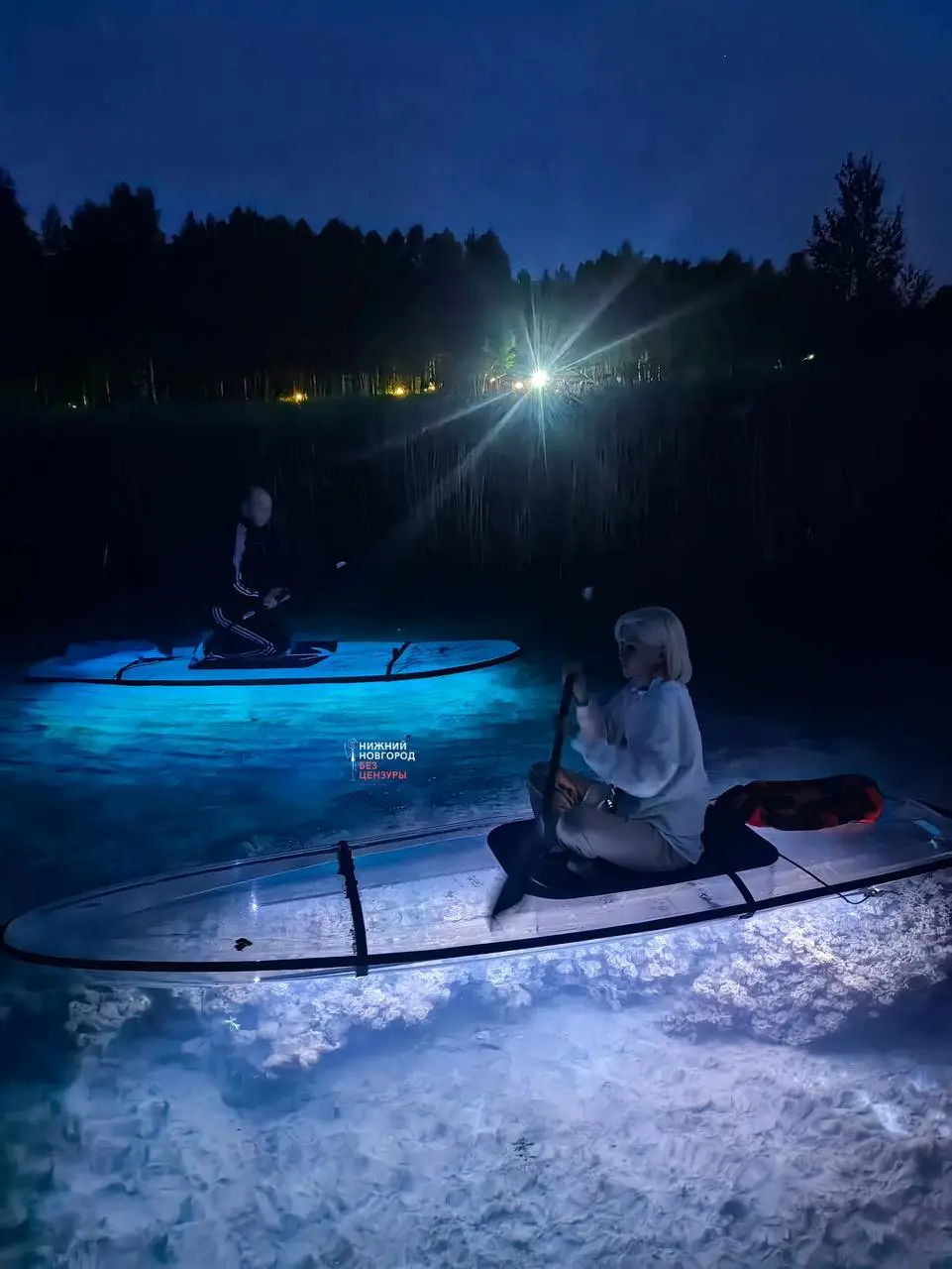 ночная прогулка на сапах на озере Ключик