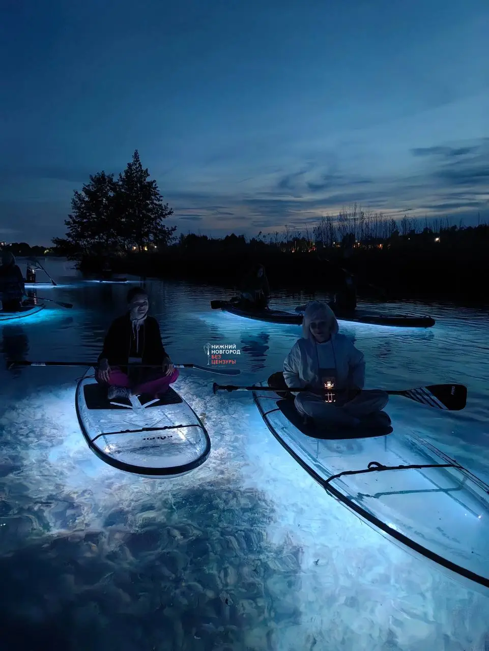 ночная прогулка на сапах на озере Ключик