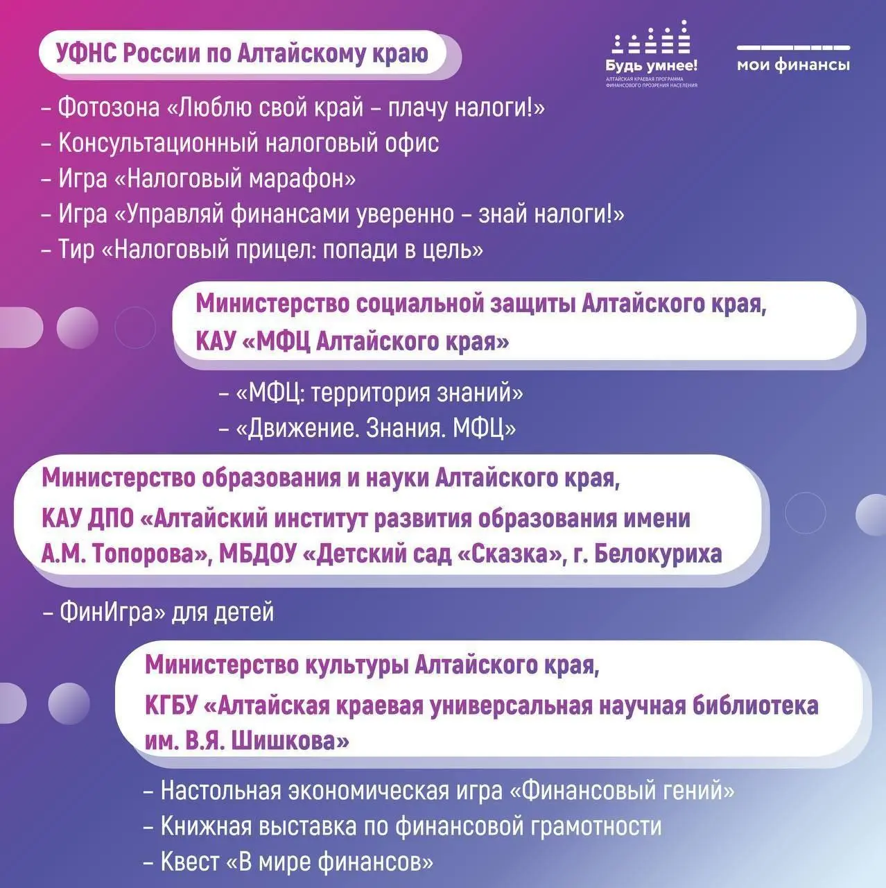 Фестиваль финансовой грамотности «Будь умнее!»