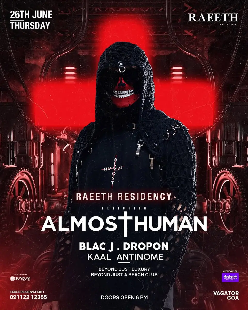 Almost Human выступление в Raeeth, Вагатор, Гоа