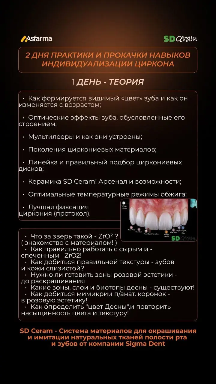Бело - Красная Эстетика и нанесение циркониевых масс SD Ceram, 18-19 октября 2025, Волгоград