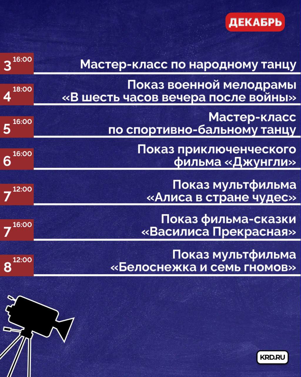 Афиша бесплатных мероприятий в кинотеатре «Болгария»