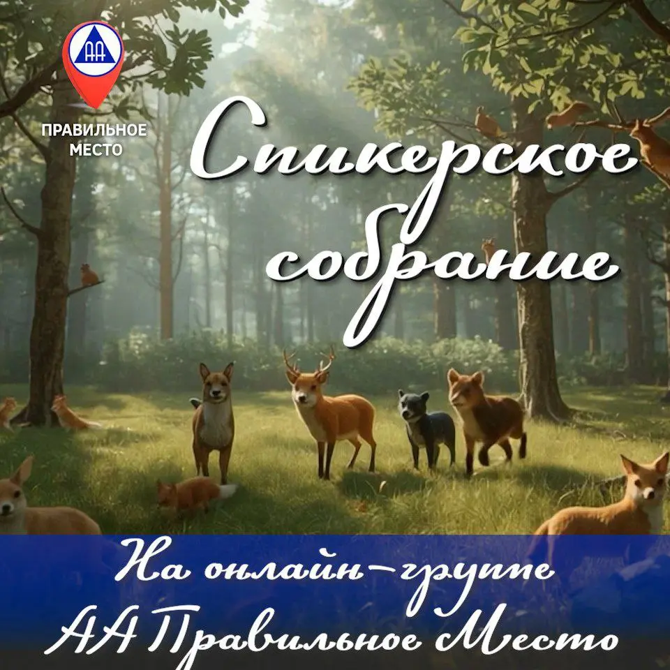 СПИКЕРСКОЕ СОБРАНИЕ на онлайн группе АА "Правильное место"