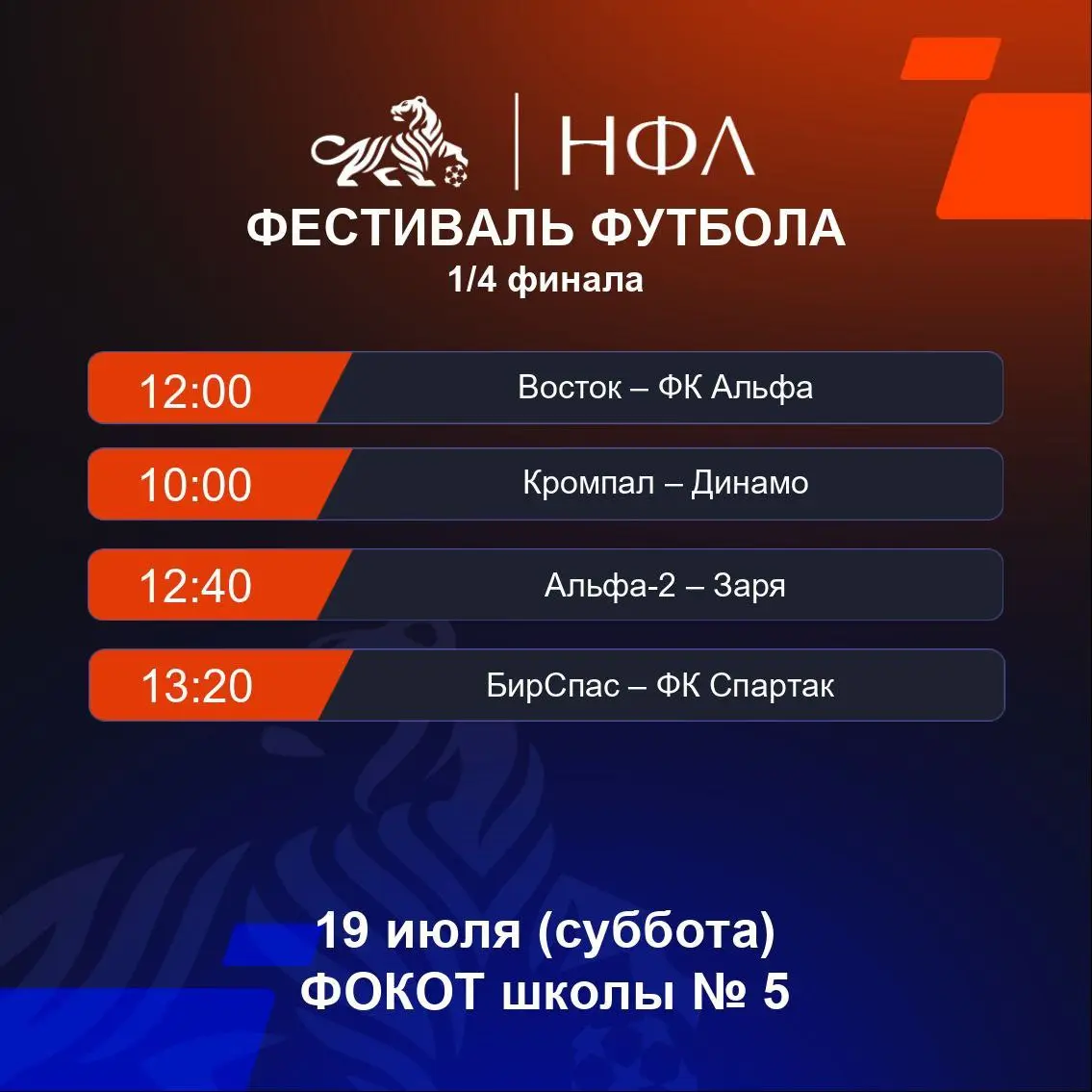 НФА Фестиваль Футбола 1/4 финала