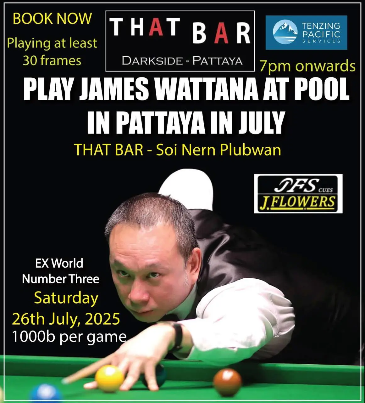Сыграй в пул с Джеймсом Ваттаной в Pattaya Darkside