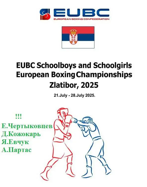 Чемпионат Европы по боксу среди школьников U15 в Сербии 2025