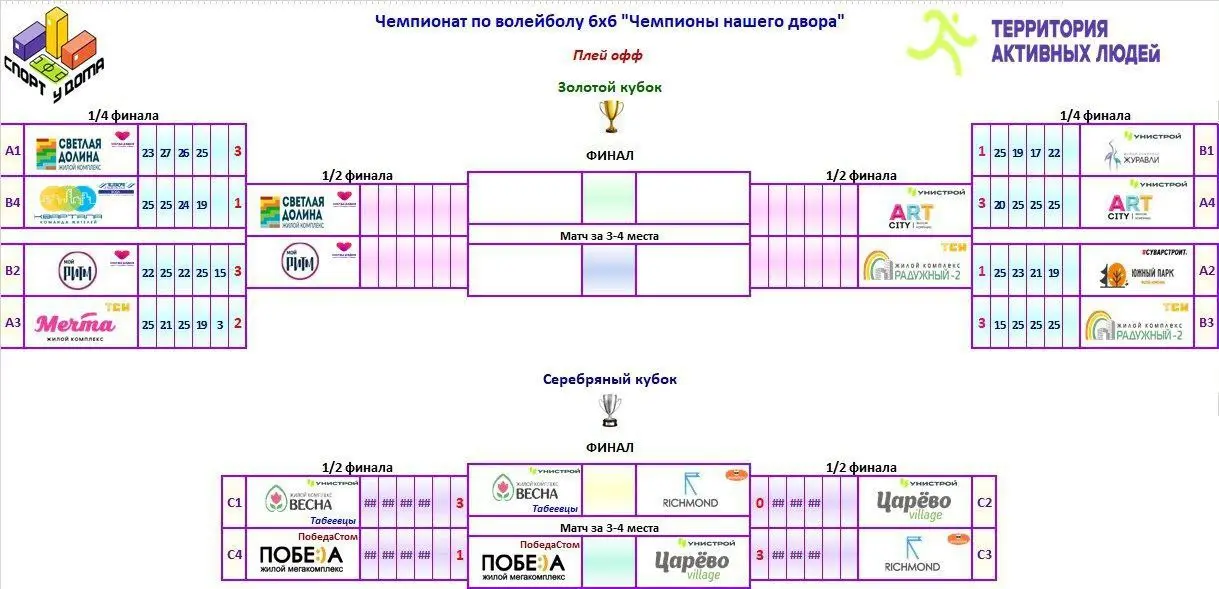 Домашний матч по волейболу в рамках дворового чемпионата за выход в финал