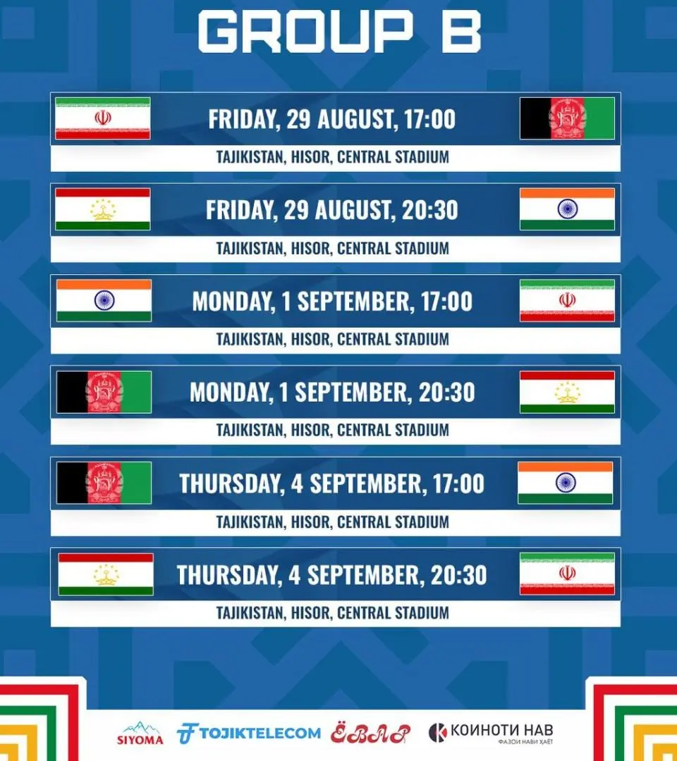 CAFA Nations Cup 2025 Tournament Schedule