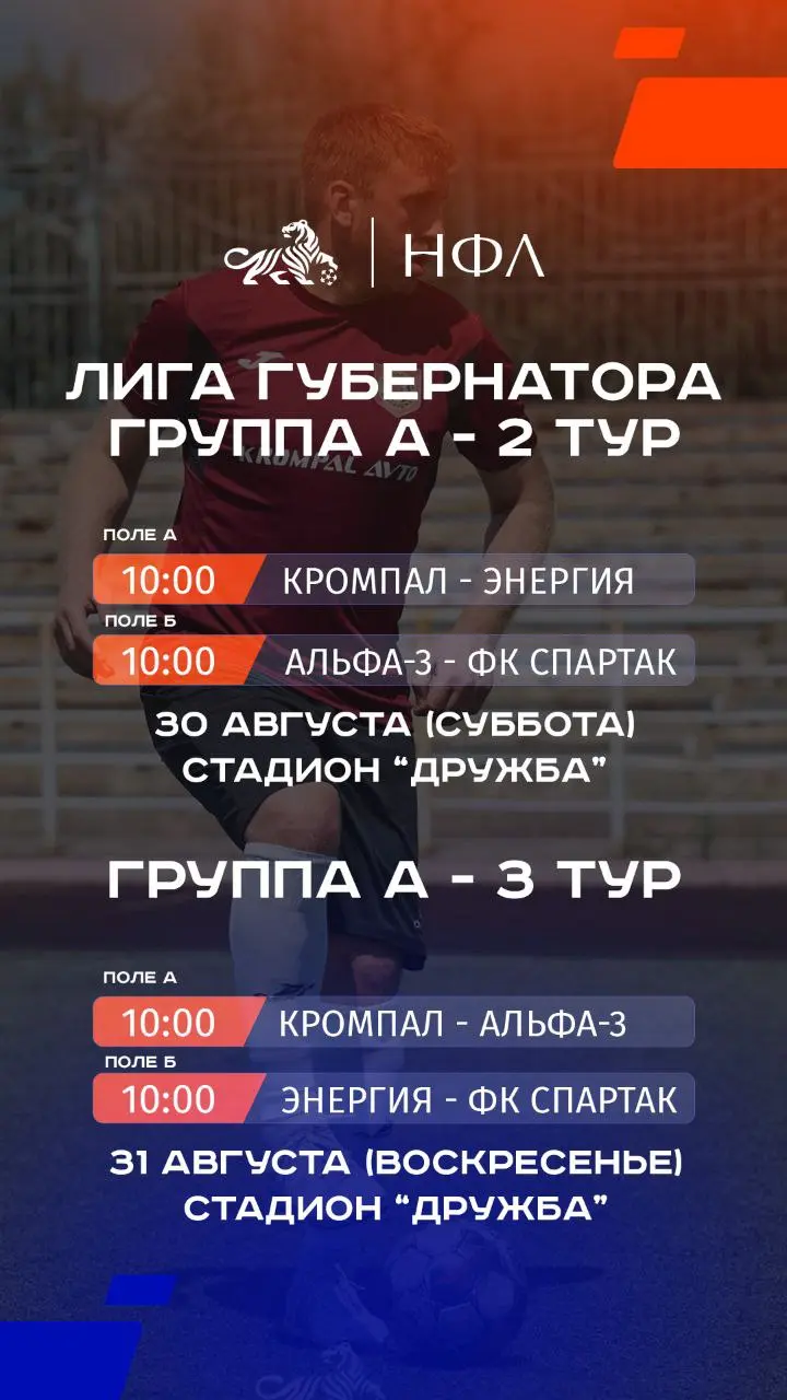 Неформальная футбольная лига – расписание матчей и финального события