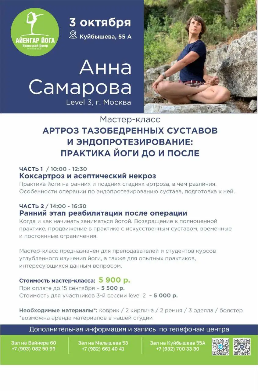 Артроз тазобедренных суставов и эндопротезирование: практика йоги до и после, PART 1-2