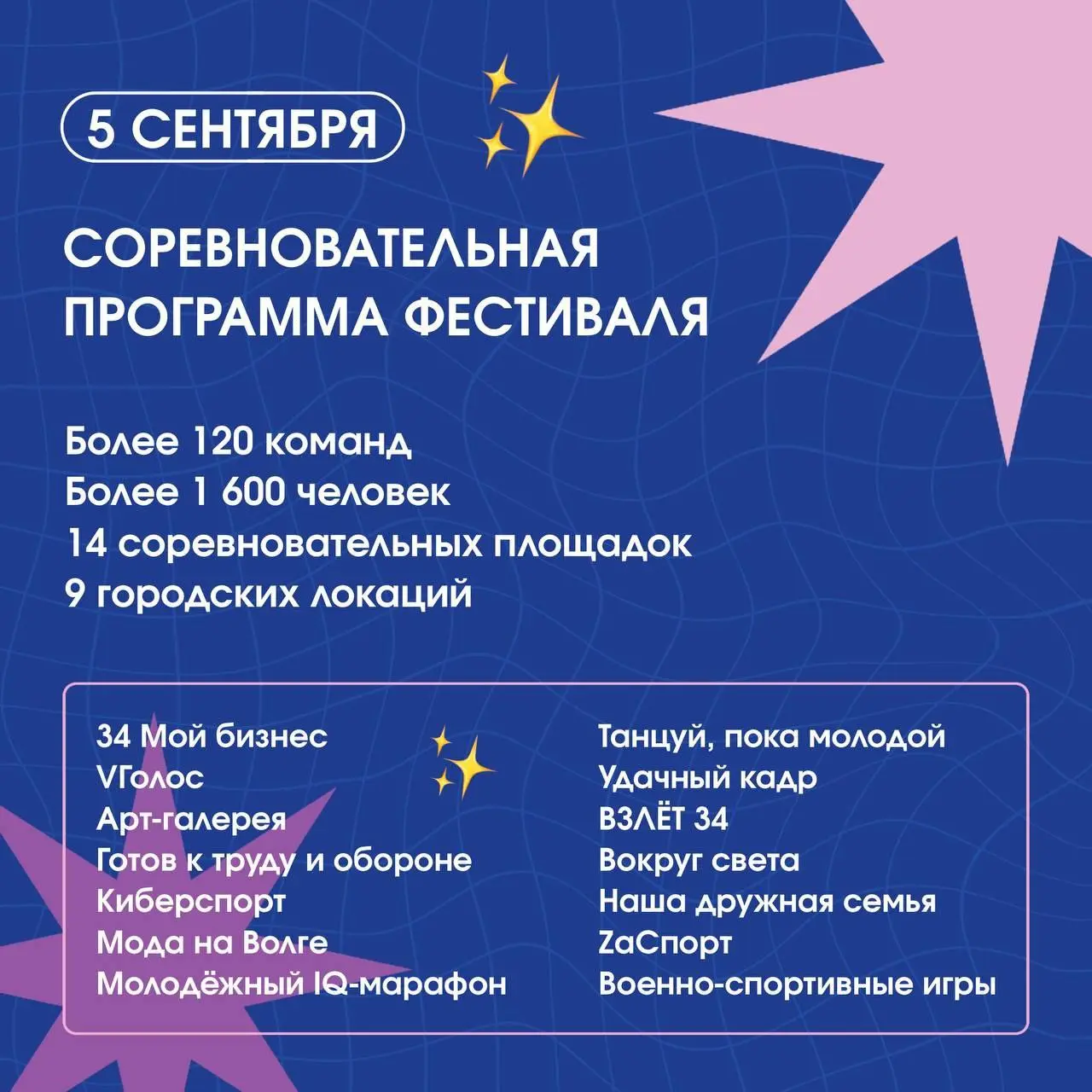 Программа празднования молодежного фестиваля #ТриЧетыре