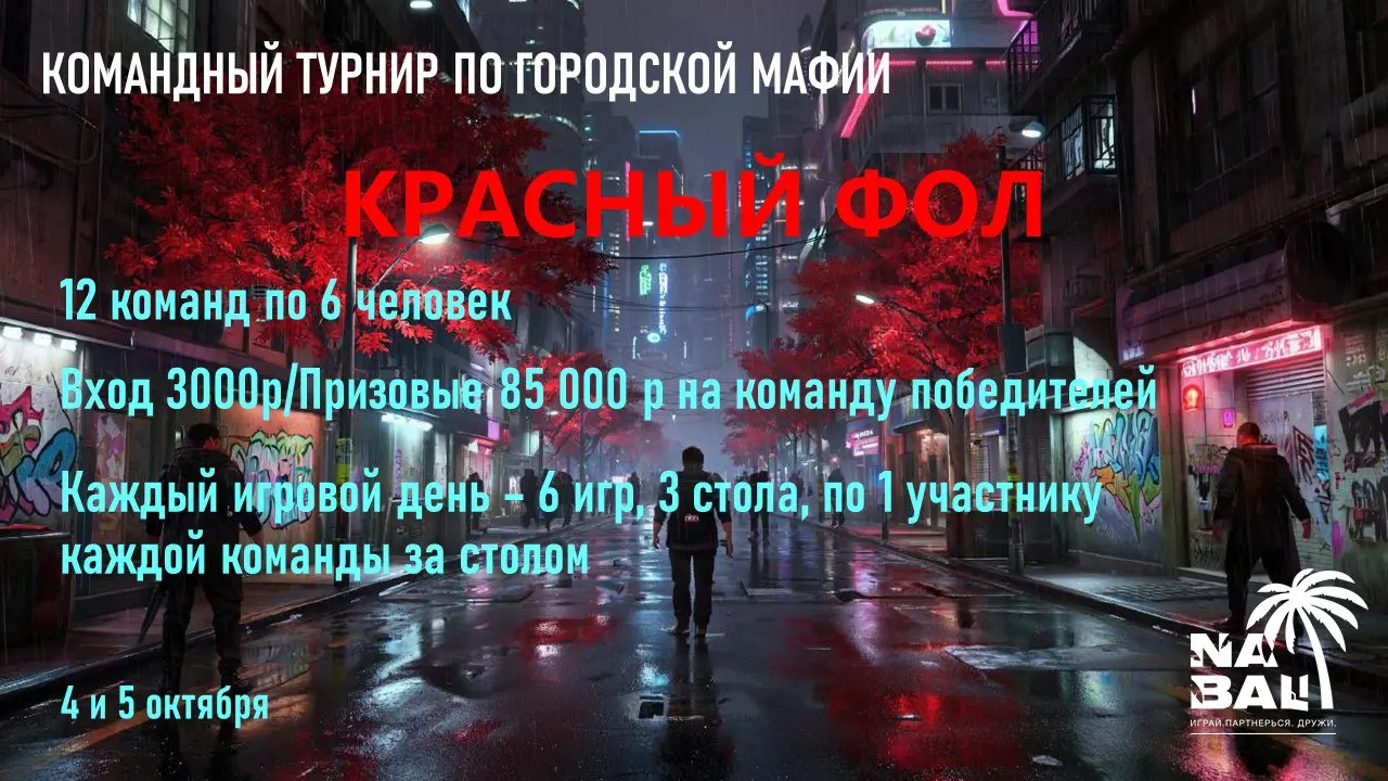 КОНКУРС НЕПРЕДУПРЕЖДЕННЫЙ: КОМАНДНЫЙ ТУРНИР ПО Городской Мафии