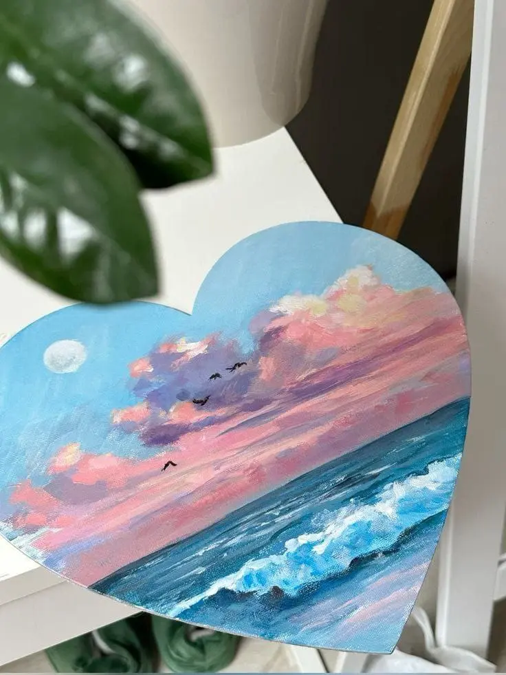 Open postcard on canvas painting master-class